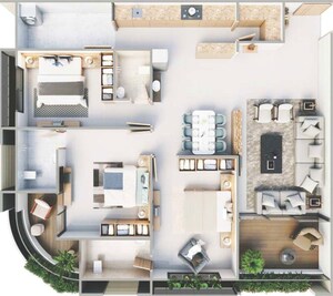 Floor Plan in 3 BHK Apartment at Science City – for Sale