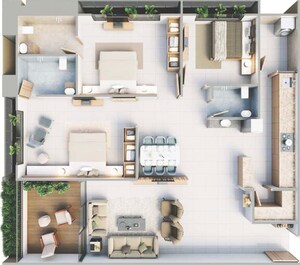 Floor Plan in 3 BHK Apartment at Science City – for Sale