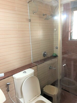 Bathroom in 1 BHK Apartment at Rahu Nisarg Society, Warje – for Rent