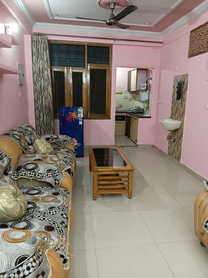 Living Room in 1 BHK Apartment at Indian Infra Rohit Tower, Vikas Nagar – for Rent