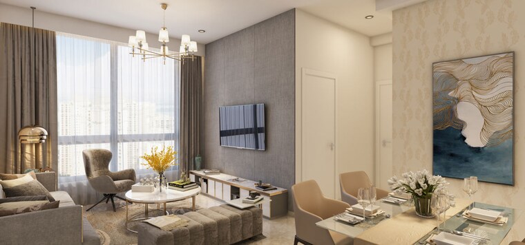 Living Room, tata-serein 3 Bedroom 1140 Sq.Ft. Apartment In Pokhran Road No Two Thane 10615648