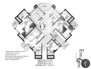 Floor Plan in 3.5 BHK Apartment at Suncity Essel Tower, Sector 28 – for Sale
