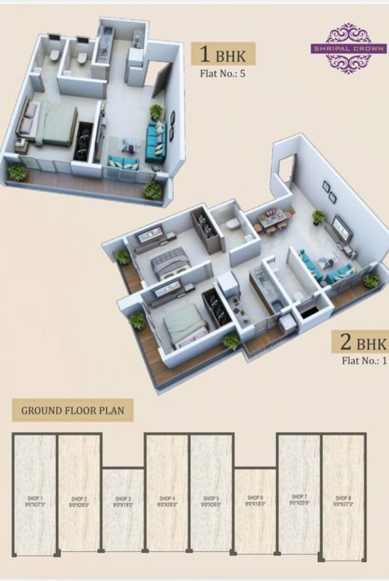 Floor Plan, unnati-shripal-crown-chs 2 Bedroom 645 Sq.Ft. Apartment In Virar West Palghar 10616891