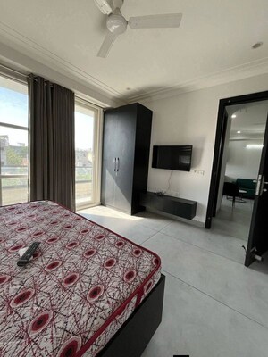 Bedroom in 1 BHK Builder Floor at Sushant Lok I – for Rent
