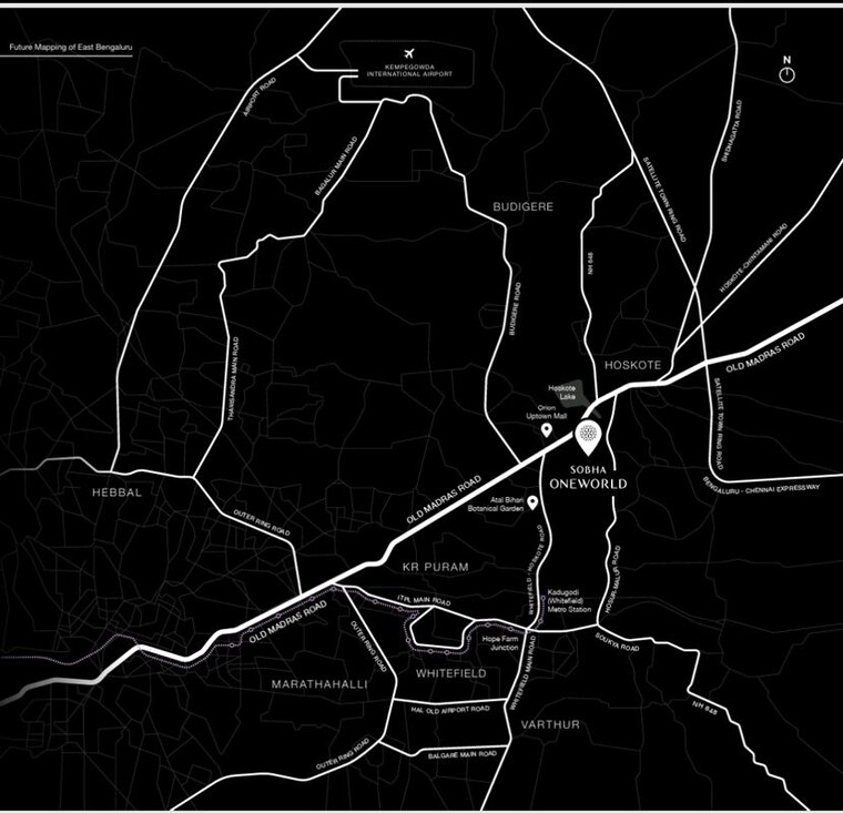 Map Location, sobha-one-residences 2 Bedroom 1063 Sq.Ft. Apartment In Hoskote Bangalore 10617392