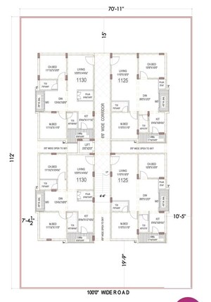 Floor Plan in 2 BHK Apartment at Kukatpally – for Sale