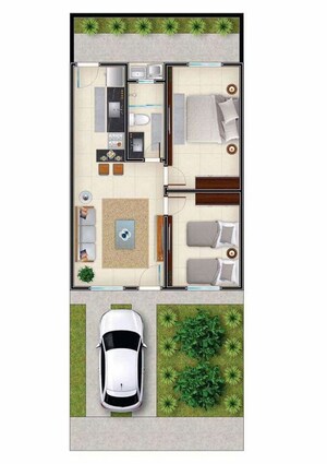 Floor Plan in 2 BHK Independent House at Paharia – for Sale