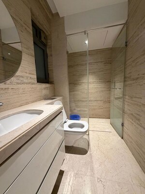 Bathroom in 3 BHK Apartment at Rustomjee Seasons, Bandra East – for Rent