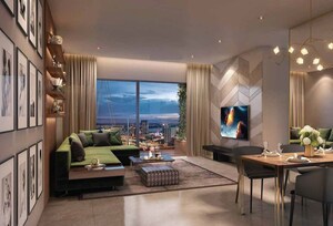 Living Room in 2 BHK Apartment at Kalpataru Parkcity, Kolshet Road – for Sale