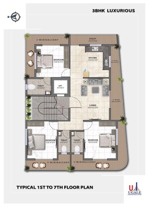 Floor Plan in 3 BHK Apartment at Samta Nagar – for Sale