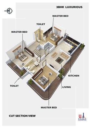 Floor Plan in 3 BHK Apartment at Samta Nagar – for Sale