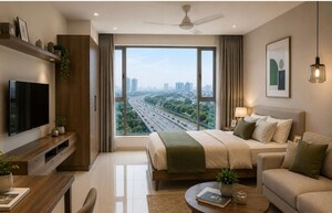 Living Room in Studio Apartment at Kaveri City Center, Delta I Greater Noida – for Sale