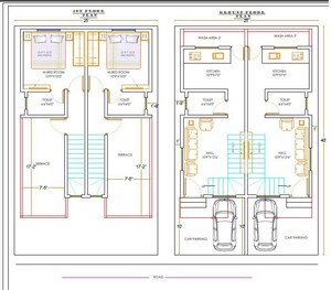 Floor Plan in 2 BHK Villa at Kesnand – for Sale