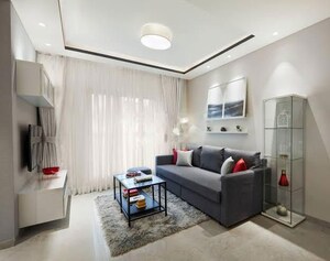 Living Room in 1.5 BHK Apartment at Piramal Vaikunth, Balkum Pada – for Rent