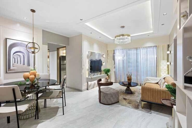 Living Room, piramal-vaikunth 1.5 Bedroom 1030 Sq.Ft. Apartment In Balkum Pada Thane 10620193