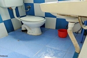 Bathroom in 1 BHK Independent House at Tulaja Bhawani Nagar – for Rent