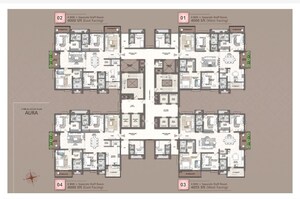 Floor Plan in 4 BHK Apartment at Rajapushpa Skyra, Kokapet – for Sale