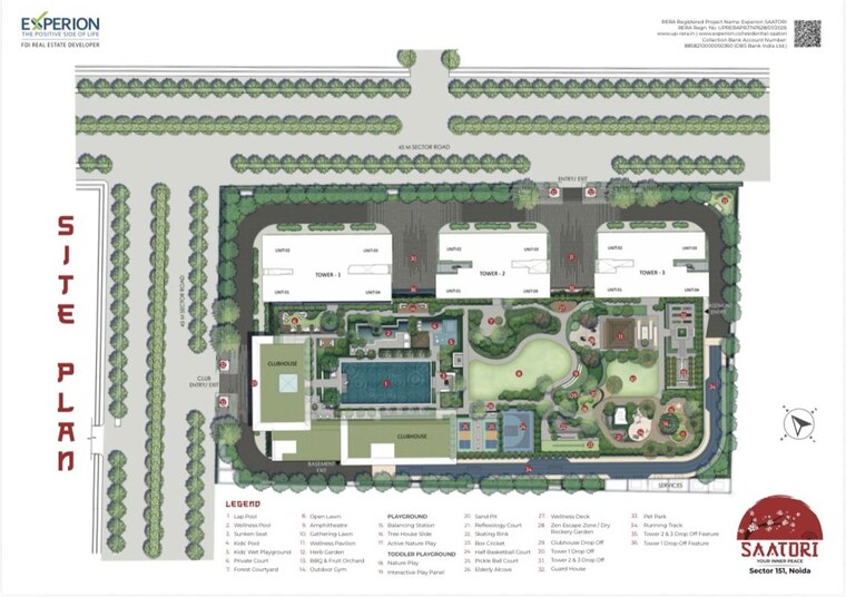 Master Plan, experion-saatori 3 Bedroom 2050 Sq.Ft. Apartment In Sector 151 Noida 10621606