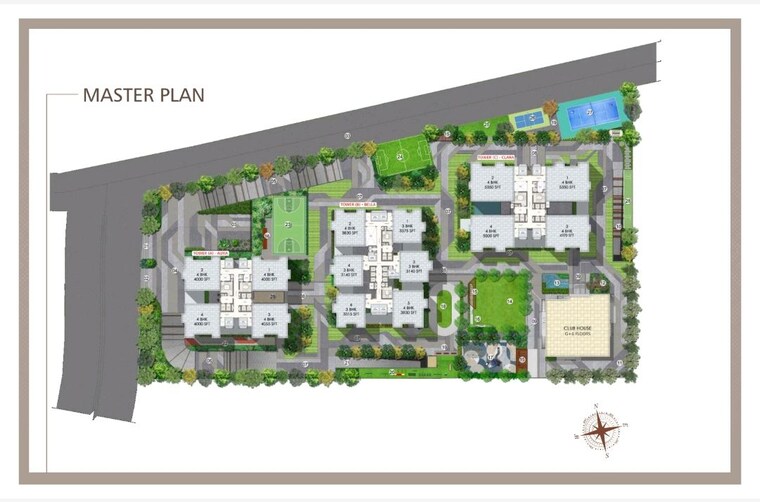 Master Plan, rajapushpa-skyra 4 Bedroom 3830 Sq.Ft. Apartment In Kokapet Hyderabad 10622007