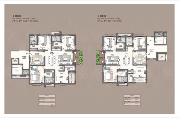 Floor Plan, rajapushpa-skyra 3 Bedroom 3140 Sq.Ft. Apartment In Kokapet Hyderabad 10622019