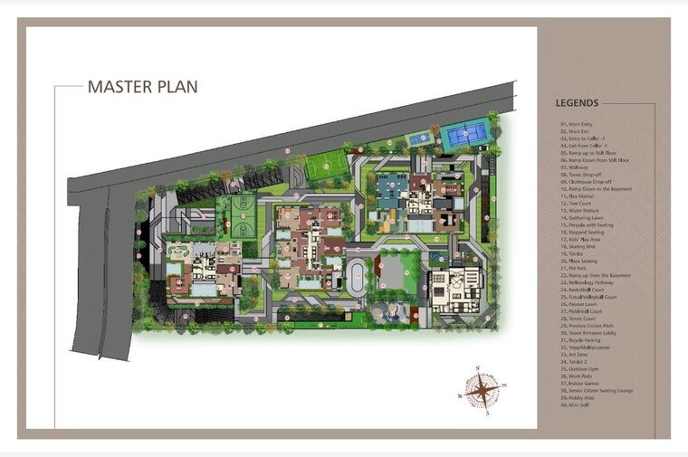 Master Plan, rajapushpa-skyra 4 Bedroom 5000 Sq.Ft. Apartment In Kokapet Hyderabad 10622030