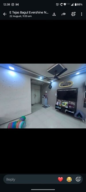 Living Room in 2 BHK Apartment at Evershine City, Vasai East – for Rent