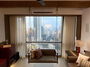 Living Room in 3 BHK Apartment at Lodha Trump Tower, Worli – for Rent