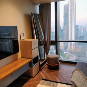 Living Room in 3 BHK Apartment at Lodha Trump Tower, Worli – for Rent