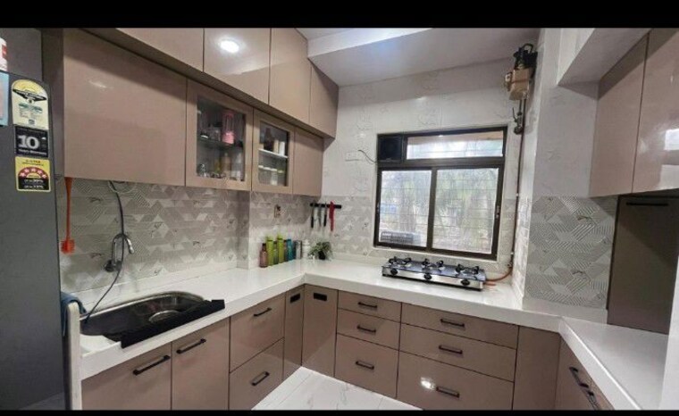Kitchen, balkum pada 1 Bedroom 460 Sq.Ft. Apartment In Balkum Pada Thane 10622084