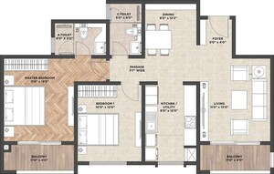Floor Plan in 3 BHK Apartment at Hosur Road – for Sale
