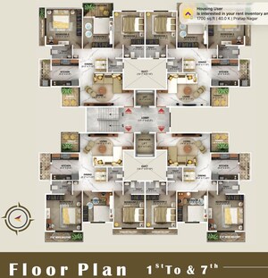 Floor Plan in 3 BHK Apartment at Khamla – for Sale