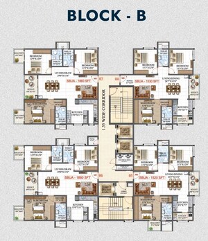 Floor Plan in 3 BHK Apartment at Whitefield – for Sale