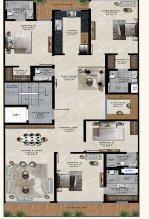 Floor Plan in 4 BHK Builder Floor at Sector 88a – for Sale
