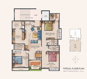 Floor Plan in 2 BHK Apartment at Pratap Nagar – for Sale