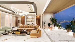 Living Room in 3 BHK Apartment at Shapoorji Pallonji The Odyssey, Gamdevi – for Sale
