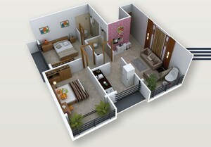 Floor Plan in 2 BHK Apartment at Bramharaj Orchid, Sector 9e Airoli – for Sale