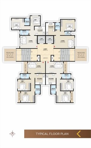 Floor Plan in 2 BHK Apartment at Sunrise Mahek Millennia, Dombivli East – for Sale