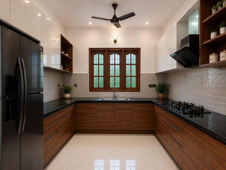 Kitchen, punkunnam 3 Bedroom 1500 Sq.Ft. Villa In Punkunnam Thrissur 10623160
