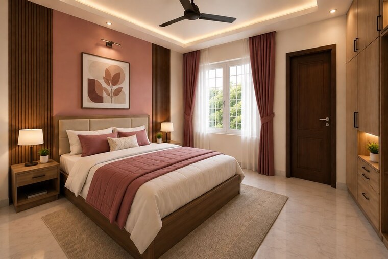 Bedroom, punkunnam 3 Bedroom 1500 Sq.Ft. Villa In Punkunnam Thrissur 10623160