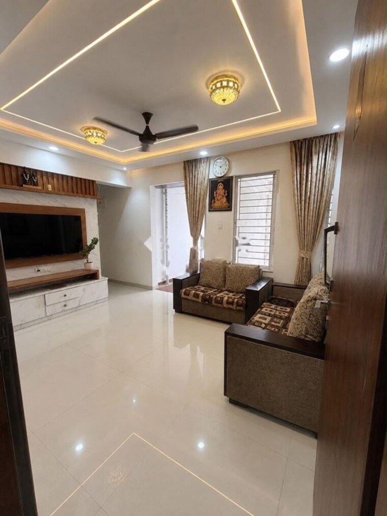 Living Room, krisala-41-elite 2 Bedroom 975 Sq.Ft. Apartment In Tathawade Pune 10623503