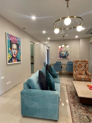 Living Room in 3 BHK Apartment at Adani Ten BKC, Bandra East – for Rent