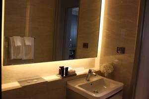 Bathroom in 3 BHK Apartment at Adani Ten BKC, Bandra East – for Rent