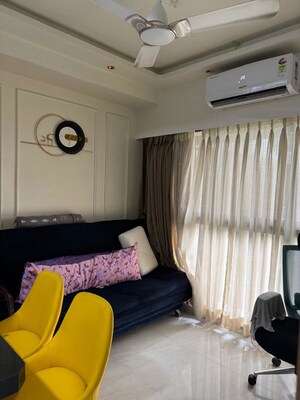 Living Room in 1 BHK Apartment at Lodha Crown Quality Homes, Majiwada – for Rent