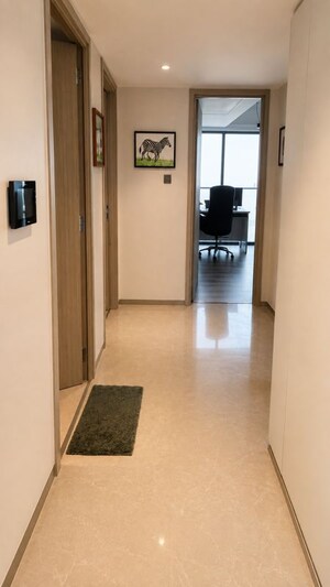 Building Lobby in 3 BHK Apartment at Rustomjee Paramount, Khar West – for Rent