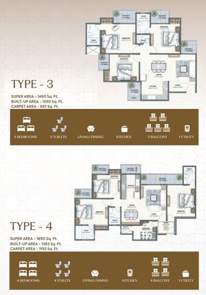 Floor Plan in 3 BHK Apartment at Supercity Mayfair Residency Phase II, Tech Zone 4 Greater Noida – for Sale