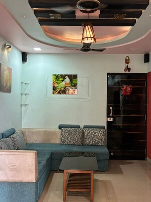Living Room in 1.5 BHK Apartment at Madhav Palacia, Ghodbunder Road – for Sale