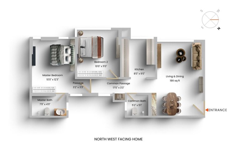 Floor Plan, the-wadhwa-promenade 2 Bedroom 648 Sq.Ft. Apartment In Ghatkopar West Mumbai 10625651