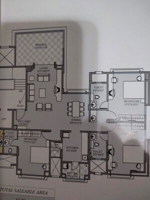Floor Plan in 3 BHK Apartment at Soham Eternity, Aundh – for Sale