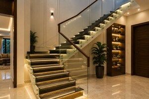Staircase in 4 BHK Independent House at Maradu – for Sale