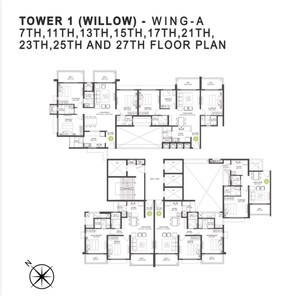 Floor Plan in 2 BHK Apartment at Shapoorji Pallonji Tornado, Hinjewadi – for Sale